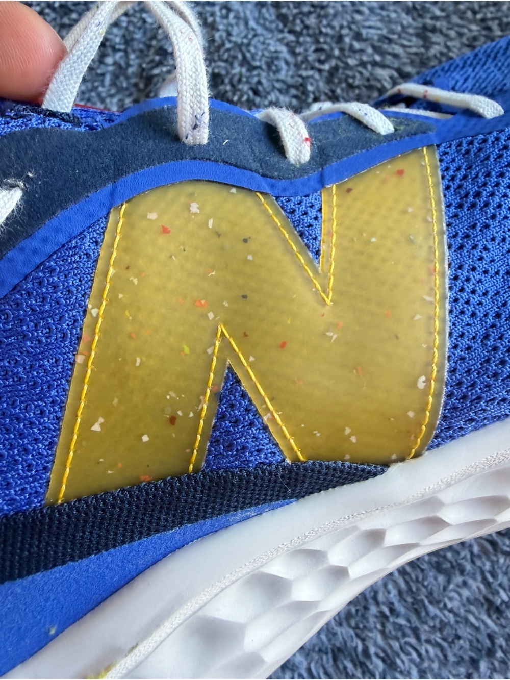 New Balance Men's Royal Blue Athletic Runners with Gold Logo - Picture 8 of 9